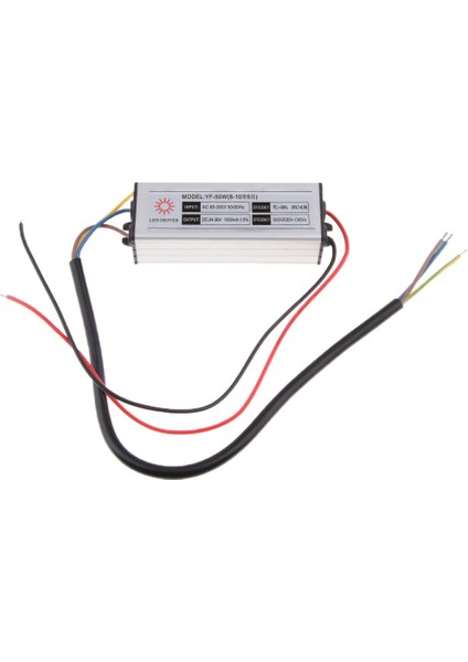 1x50W DC25-45V 1500MA Su Geçirmez LED Sürücü AC85-265V Trafo Izleme Güç Kaynağı - Beyaz (Yurt Dışından)