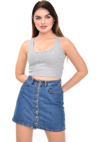 Gri Melanj Kadın Crop fiyatları