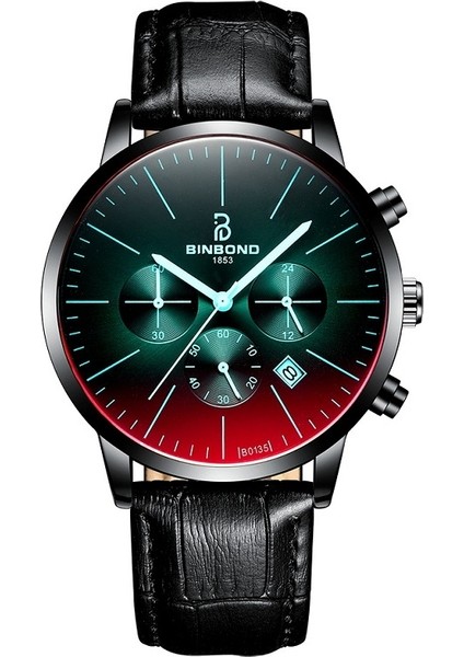 Binbong B0135 Altı Pin Symphony Spor Izle (Siyah Deri Siyah Kabuk Siyah Yüzey)