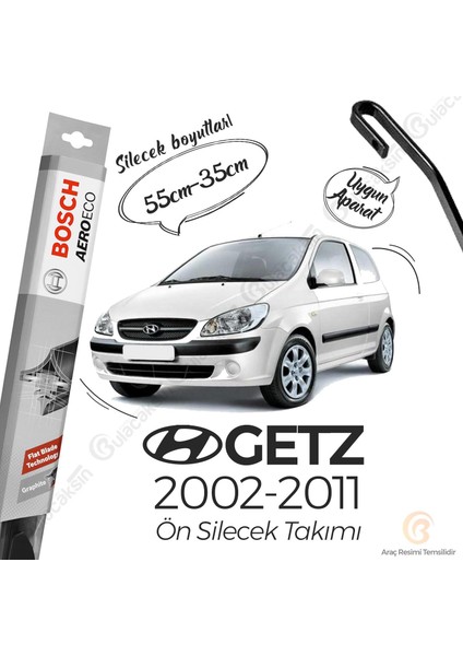 Hyundai Getz Muz Silecek Takımı (2002-2011) Bosch Aeroeco