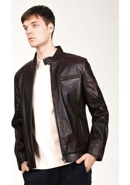 E-178 Gerçek Deri Erkek Mont