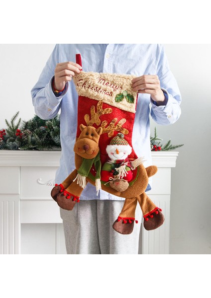 Flanel Noel Çorap Asılı Süsler Hediye Ag Xmas Yeni Yıl Ev Için B indirimleri