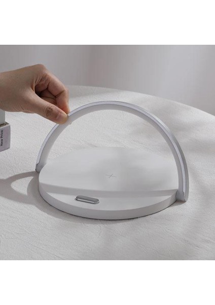 10 W Qi Kablosuz Şarj Pad Gece Masa Lambası Işık iPhone Uyumlu 11 11 Için Beyaz Renk modelleri