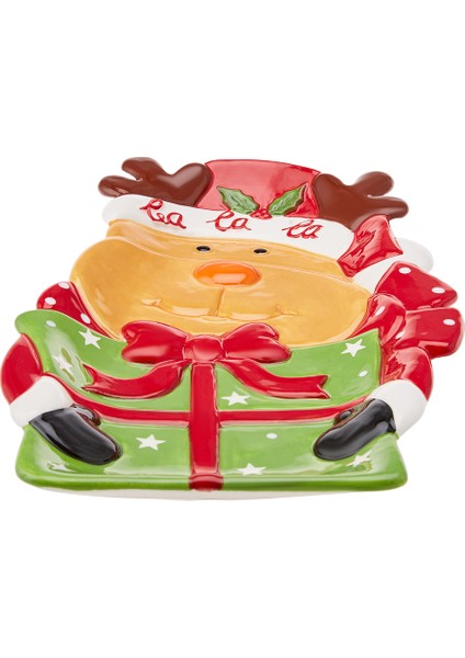 New Year Yeni Yıl Deer Dekoratif Tabak 28cm fiyatları