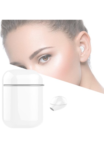 Mini Kablosuz Kulaklık Gizli Bluetooth Kulaklık Kulaklık W / Şarj Kılıfı Beyaz (Yurt Dışından)