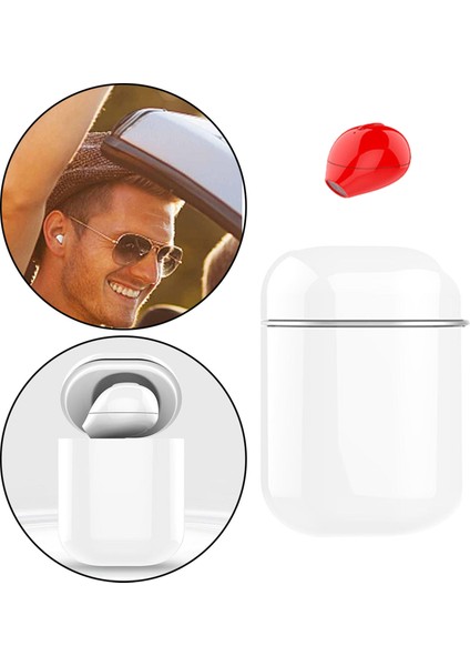 Mini Kablosuz Kulaklık Gizli Bluetooth Kulaklık Kulaklık W / Şarj Durumda Kırmızı (Yurt Dışından) modelleri
