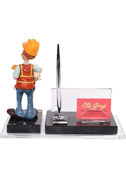 İsme Özel Kabartma Erkek Mühendis Engineer Biblolu Gümüş Mermer Masasütü İsimlik modelleri