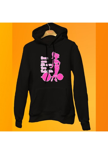 Some Mom Lift More Then Their Kids Baskılı 3 Ipl. Şardonlu %100 Pamuk, Içi Polar, Çok Kalın Sweatshirt