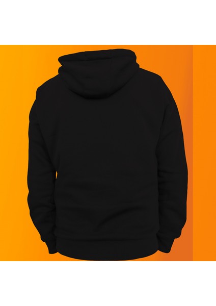 Squid Game Baskılı Siyah Unisex Kapüşonlu Sweatshirt