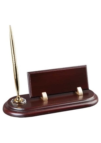 İsme Özel Kabartma Alanlı Kalemli Ahşap Masasütü İsimlik