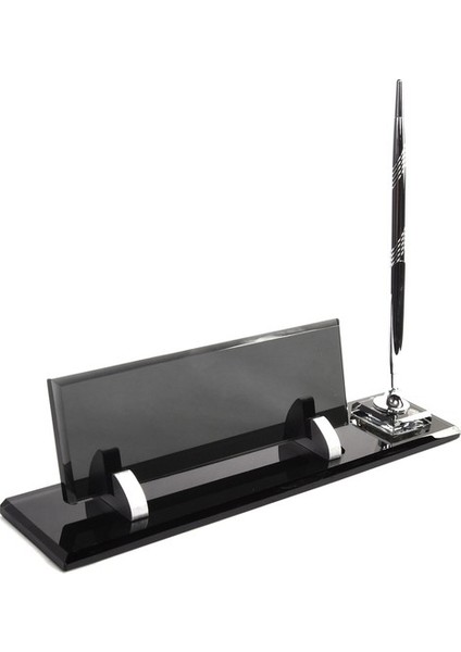 İsme Özel Kabartma Kristal Füme Masasütü İsimlik