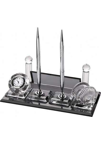 İsme Özel Kabartma Modern Gümüş Kristal Masasütü İsimlik