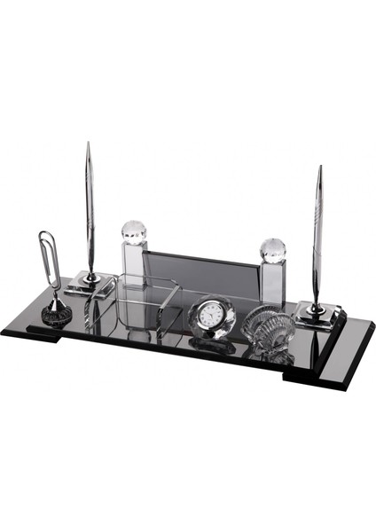 İsme Özel Kabartma Premium Füme Kristal Masasütü İsimlik