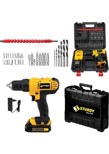 Japon Professıonel Tools 58V 8AH Ytr Metal Şanzıman Şarjlı Çift Akülü Vidalama 27PRÇ Uç Setli̇