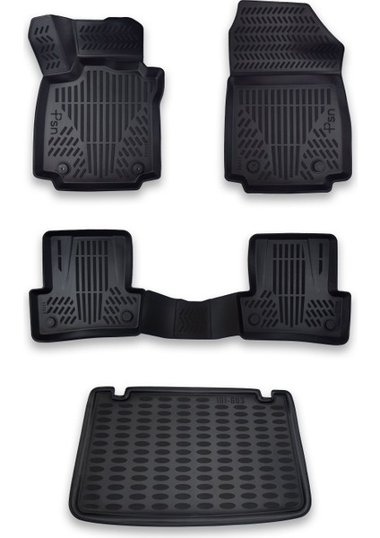 Renault Clio 4 Hb (2012-2019) İle Uyumlu - Araca Özel Paspas Ve Bagaj Havuzu - PSN117x603 2013 2014 2015 2016 2017 2018