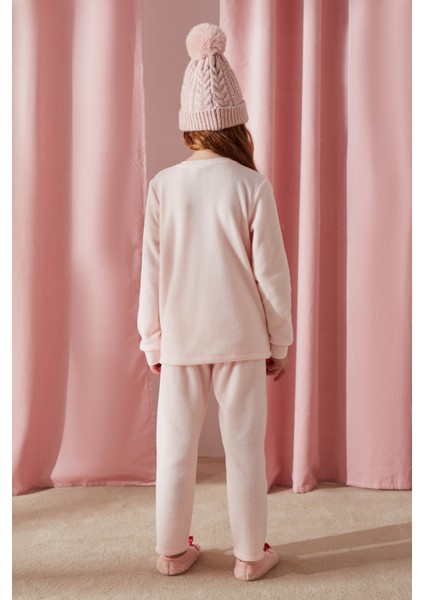 Pembe Kız Çocuk Penguin 2li Pijama Takımı