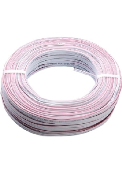 Elektrik Kablosu 2 x 0,75 Kordon Kablosu Beyaz 100MT.