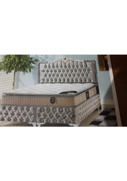Çift Kişilik Safran Set Yatak + Baza + Başlık