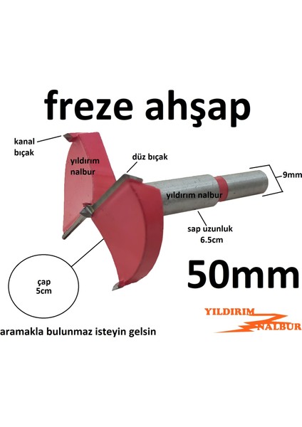 50 mm Freze Mobilya Menteşe Yuva Açma Ahşap Freze Hobi Ahşap Oyma