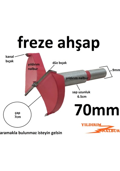 70 mm Freze Mobilya Menteşe Yuva Açma Ahşap Freze Hobi Ahşap Freze Ucu Büyük Boy