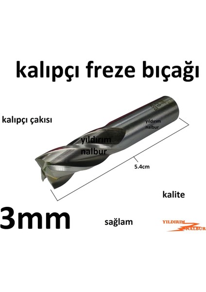 Kalıpçı Freze 3mm Kalıpçı Bıçak