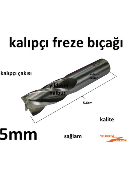 Kalıpçı Freze 5 mm Kalıpçı Bıçak Freze Çakısı Parmak Freze