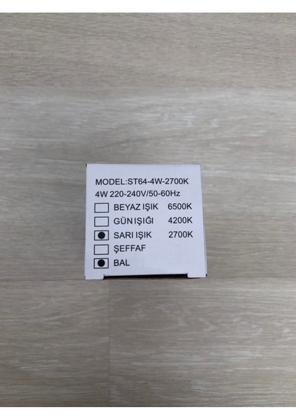 4 Watt Rustik Ampul Armut Hs 2084 Sarı