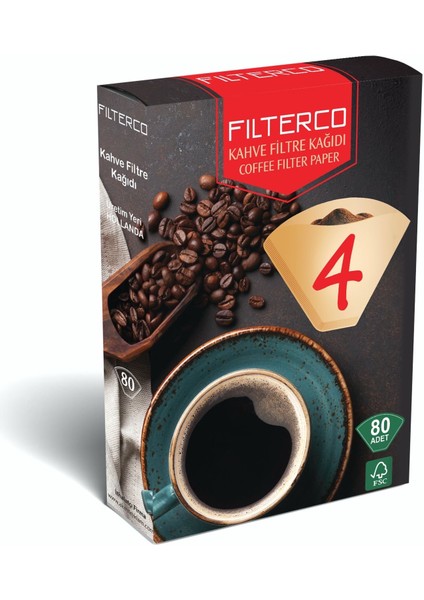 Kahve Filtre Kağıdı 1 x 4 80 Li