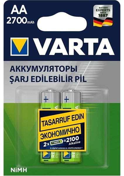 2700 Mah Aa Pil ( 2 Adet )