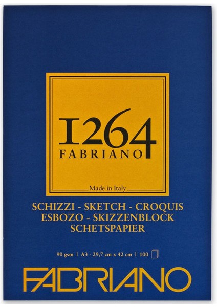 1264 Sketch Paper Eskiz Çizim Defteri 90 Gr. A3 100 Yp.