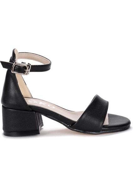 Kiko 769 Kum Cilt Günlük Kız Çocuk 3 cm Topuk Sandalet Ayakkabı Siyah fırsatları