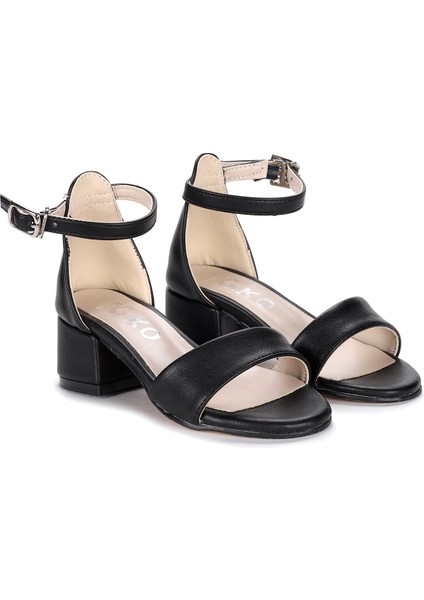 Kiko 769 Kum Cilt Günlük Kız Çocuk 3 cm Topuk Sandalet Ayakkabı Siyah modelleri