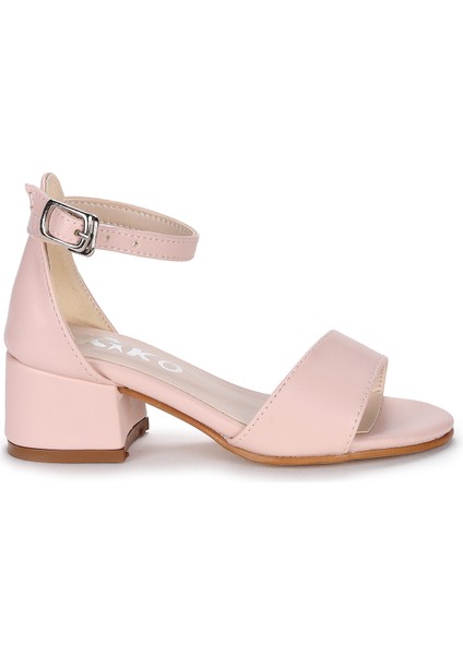 Kiko 769 Kum Cilt Günlük Kız Çocuk 3 cm Topuk Sandalet Ayakkabı Pudra fırsatları