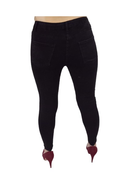 Füme Dar Paça Yüksek Bel Kot Pantolon