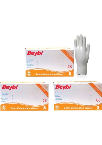 Pudralı Lateks Eldiven 100'LÜ S Beden 3'lü