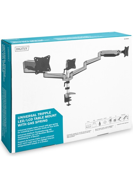 Üçlü Monitör Tutucu 15-27" Gaz Basınçlı 75 x 75 ve 100 x 100 mm fırsatları