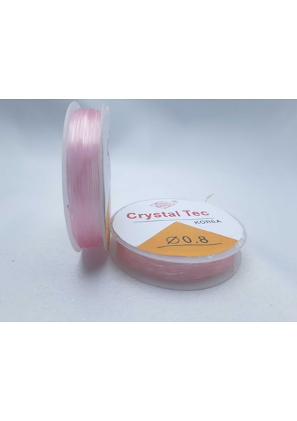 Gül Kurusu Renkte 0,8 mm Kalınlıkta Silikonlu Lastik Misina (2 Adet)
