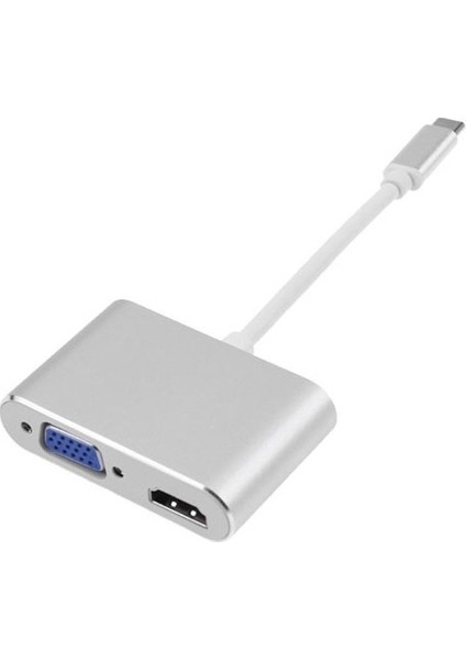 Tbrs Ype-C USB 3.1 To Hdmı-Vga 2in 1 Çevirici Converter Adapter