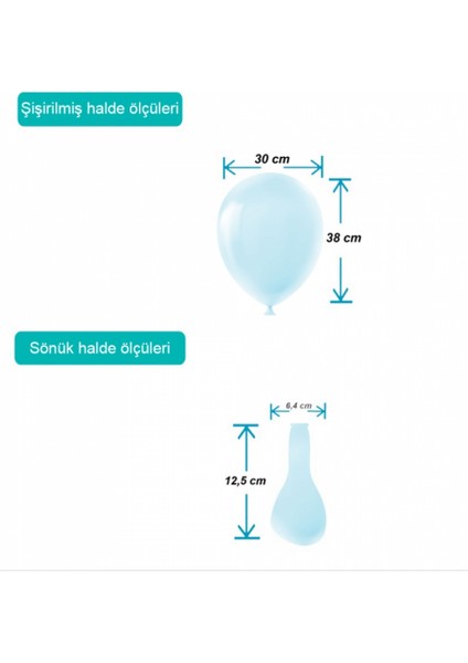 Ki̇kajoy Pastel Makaron Balon Baskisiz 100 'lü Mavi̇ fiyatları