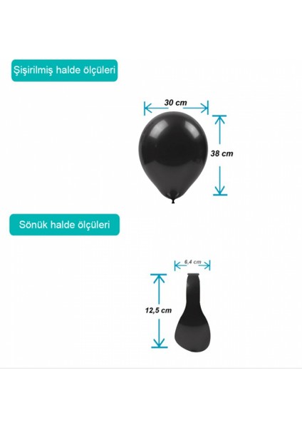 Ki̇kajoy Pastel Balon Baskisiz 100 'lü Si̇yah fiyatları