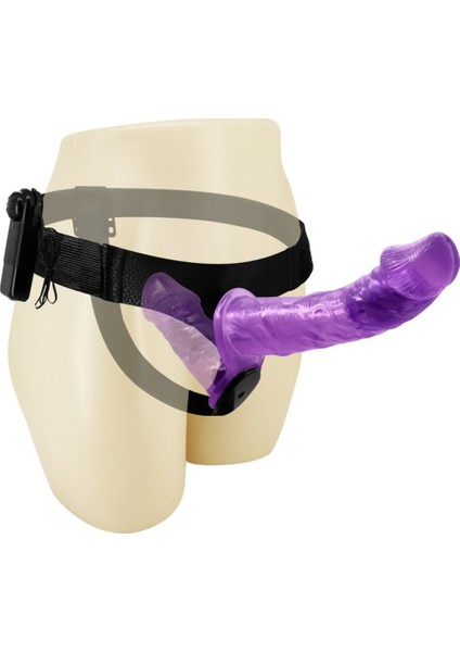 Vavelya Med Belden Bağlamalı Çift Taraflı Titreşimli Strapon Dildo (VAV2260)