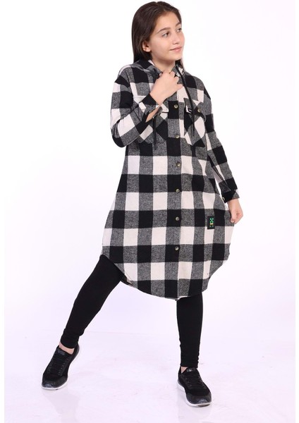 Toontoy Kız Çocuk Kapüşonlu Oduncu Gömlek