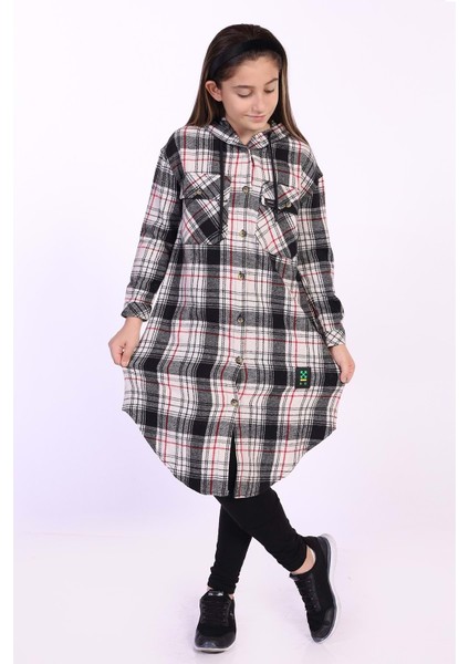 Toontoy Kız Çocuk Kapüşonlu Oduncu Gömlek