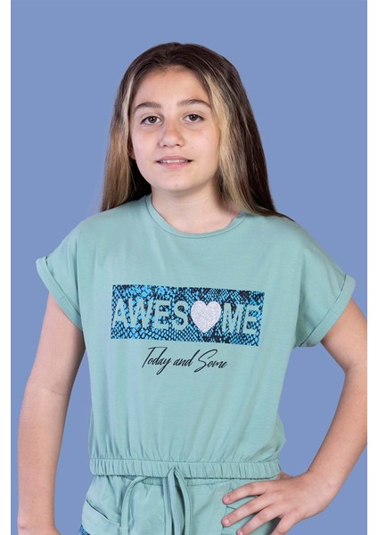 Toontoy Kız Çocuk Baskılı Tişört