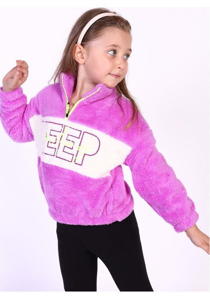 Toontoy Kız Çocuk Nakışlı Peluş Sweatshirt