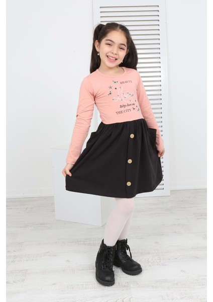 Toontoy Kız Çocuk Beauty Love Baskılı Elbise fırsatları