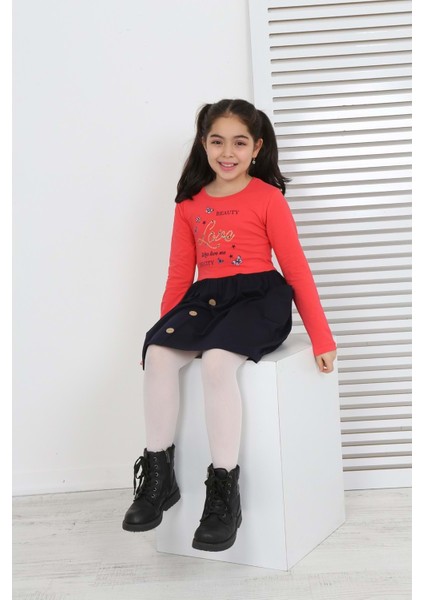 Toontoy Kız Çocuk Beauty Love Baskılı Elbise fiyatları