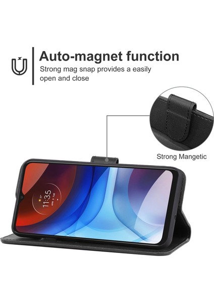 Motorola Moto E7 Power Siyah Deri Telefon Kılıfı (Yurt Dışından) fiyatları
