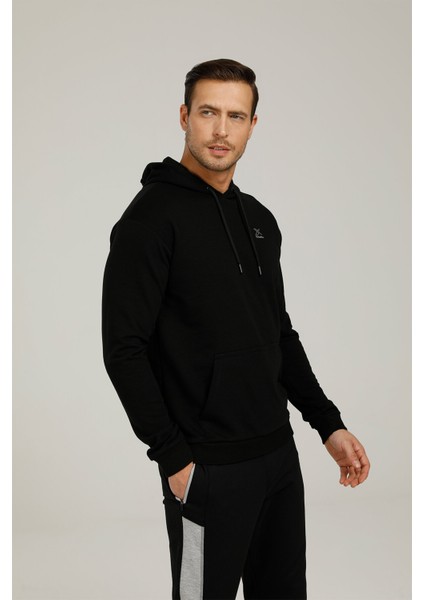 SN88 Basİc Hoodie 1pr Siyah Erkek Sweatshirt