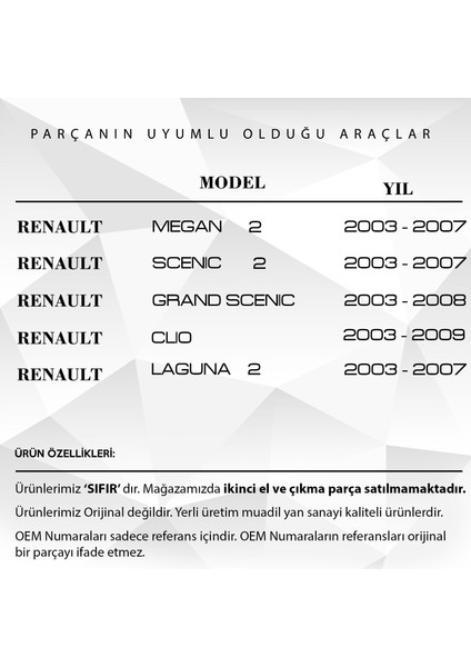 Renault Megan 2 Için Dış Kapı Kolu Anahtar Deliği Kapağı Seti